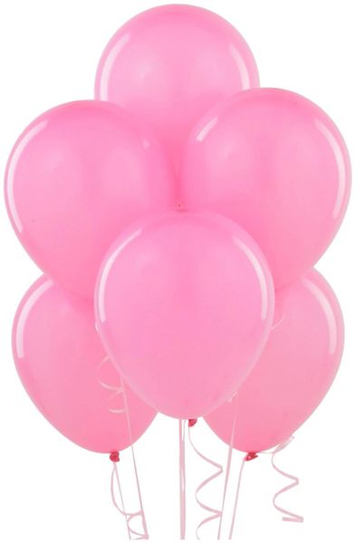 20 Bubble Gum Pink Latex Balloons, 9in - Pink Balloons