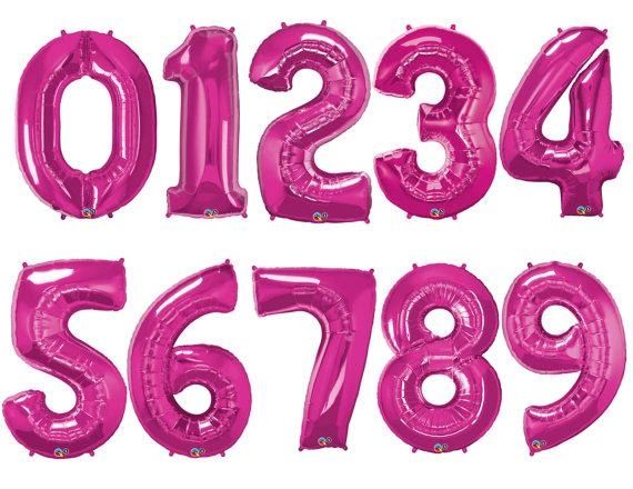 Pink Number Balloon - Foil Megaloon Balloons, 34in
