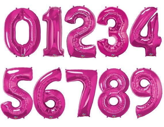 *Pink Number Balloon - Foil Megaloon Balloons, 34in