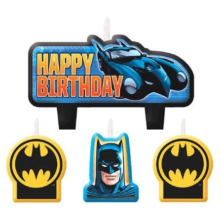 Batman Happy Birthday Candle Cake Topper Set - 4pcs