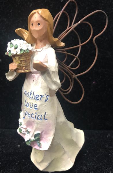 *A Mother's Love Is Special, Sculptured Angel Figure with Wired Wings, 5in - by Ganz