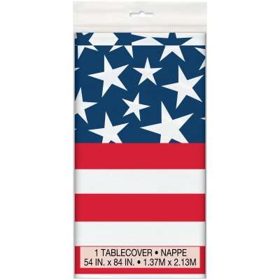 *Patriotic, American Flag Table Cover 54inx84in, Stars & Stripes