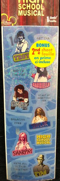 BOGO SALE - High School Musical Sparkle Stickers - 4 Sheets