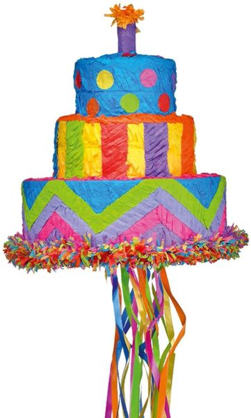 3D Birthday Cake Pinata - Birthday Party Sale - Decorations