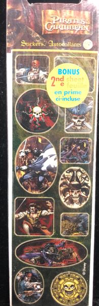 Pirate Stickers, Pirates of the Caribbean Stickers - 2 Sheets