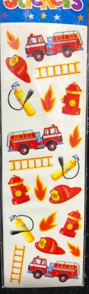 Fire Truck Stickers - 2 Sheets