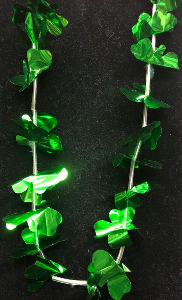 St. Patrick's Day Green Foil Shamrock Necklace - Clover