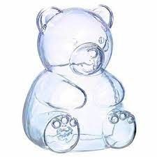 Clear Teddy Bear Container, 4in