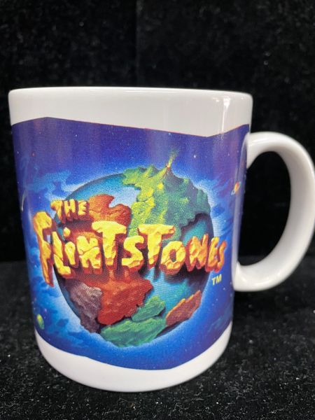 BOGO SALE - Vintage Rare Flintstones Cup, Ceramic Coffee Mug, Blue, 12oz - Gift Sale