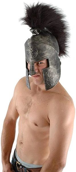 *Roman Gladiator Spartan Soldier Helmet Costume Accessory, Men's - Halloween