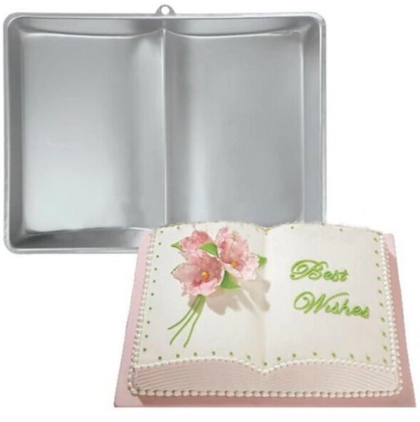 SALE - Wilton 3D Book Shape Cake Pan, Cake Mold - Silver, Aluminum, 22in - Wedding - Communion