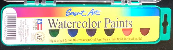 Bright Watercolor Paint Set with Paint Brush, 8 Colors - Arts & Crafts