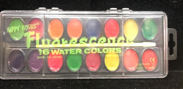 Neon Watercolor Paint Set with Paint Brush, 16 Colors - Arts & Crafts