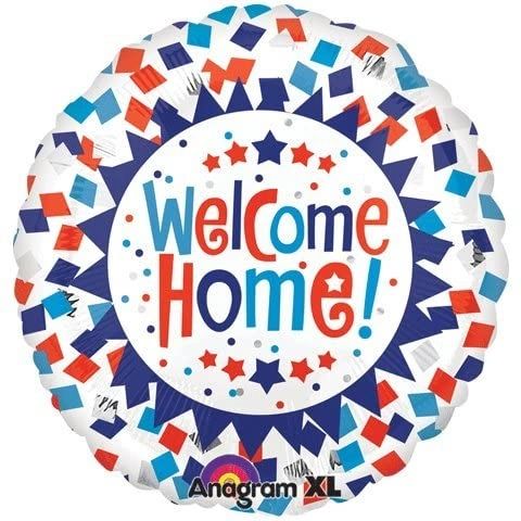 Jumbo Welcome Balloon - Back Patriotic Stars Super Shape Foil Balloon, 36in - Red/White/Blue