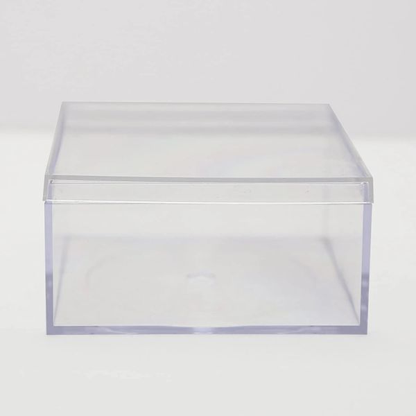 Four Clear Plastic Gift Boxes with Lid - 4x4in
