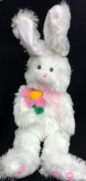 White Furry Bunny Rabbit Plush, 22in - Easter