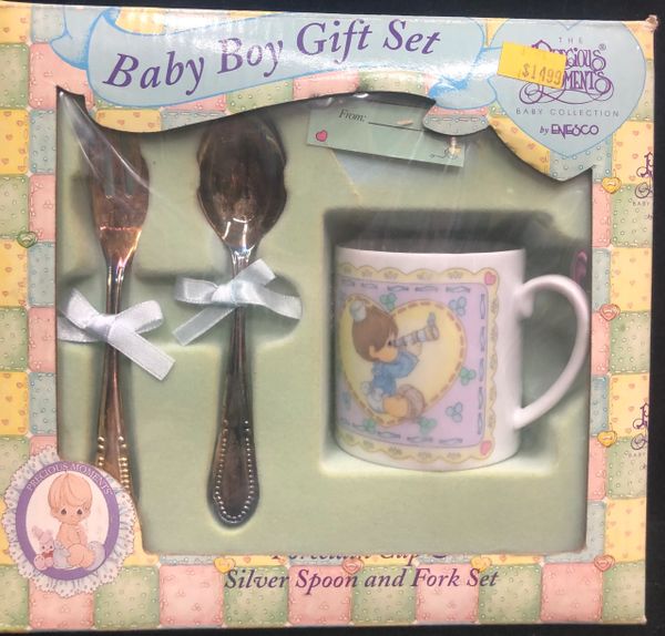 Silver Baby Cup and Baby Spoon Gift Set