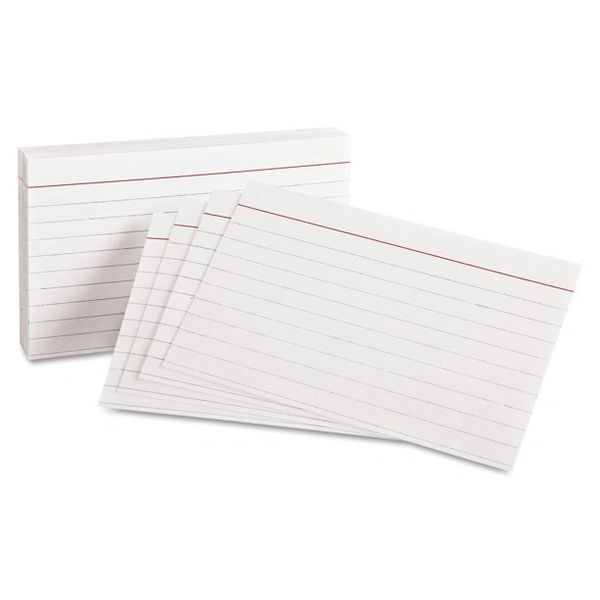 White Ruled Index Cards, 3x5in - 100ct