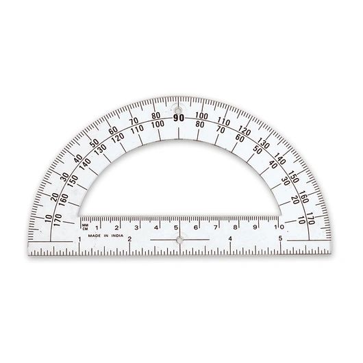 Protractor, Measures 180 degree angles from both sides