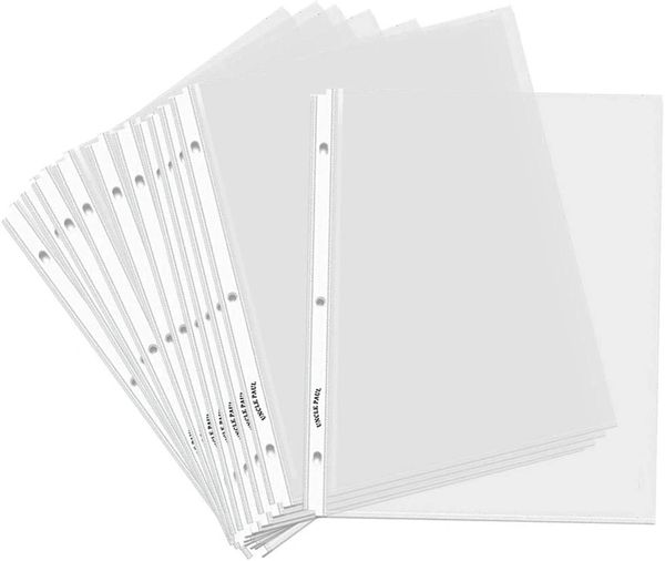 10 Clear Sheet Protectors for 3 Ring Binders - 8.5x11in