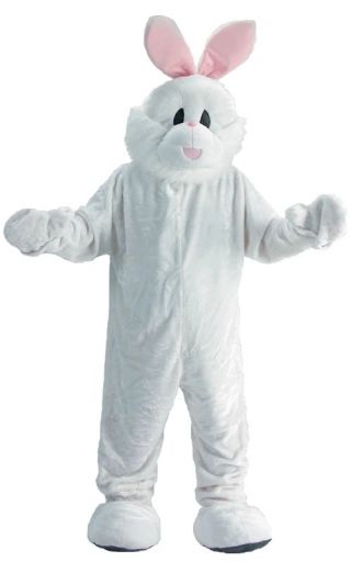 *White Cozy Bunny Rabbit Costume, Unisex - Mascot - Halloween