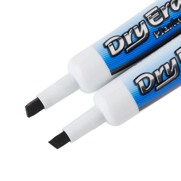 Black Ink Chisel Tip Dry Erase Markers - Jumbo, 2ct