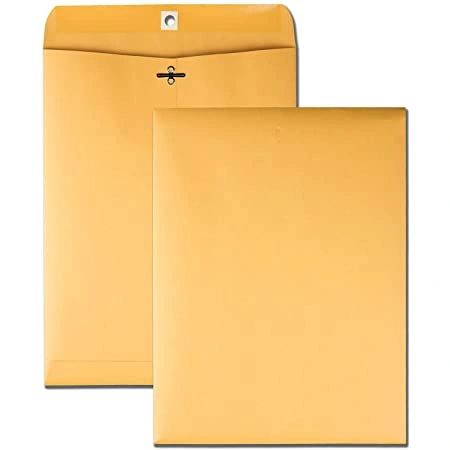 Manila Envelopes, 9x12in, with Metal Clasp, Yellow - 3ct