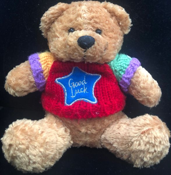 Good Luck Brown Teddy Bear Plush, 6in