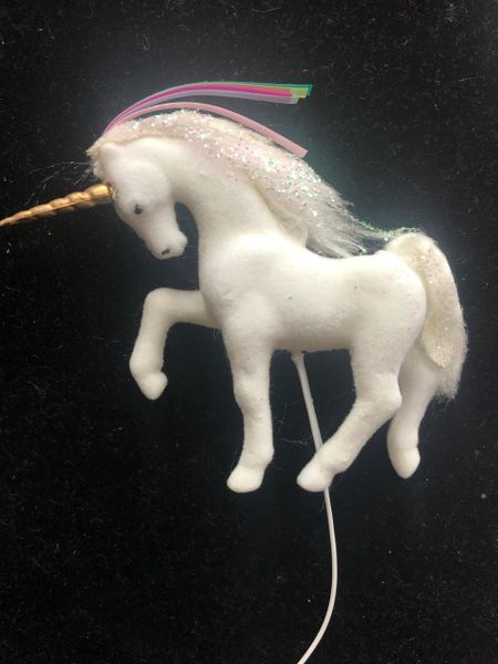 SALE - 4 Unicorns on Wired Stick, Decoration - 4in - Crafts