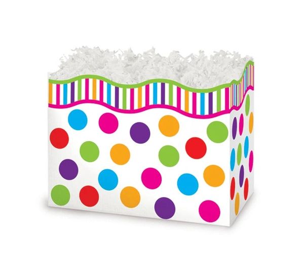 Large Gumballs Basket Gift Box, Colorful Confetti Dots