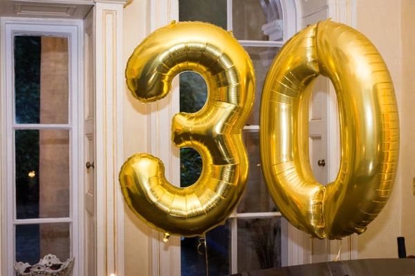 30th Birthday Gold Megaloon Foil Number Balloons - 34in
