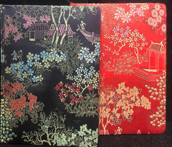 Address Book, Oriental Design Fabric Cover, 7in