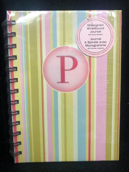 Writing Journal, Initial P Notebook, 80 Ruled Sheets, 7in