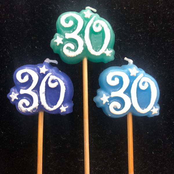 *30th Cake Topper Pick Candles, 10in