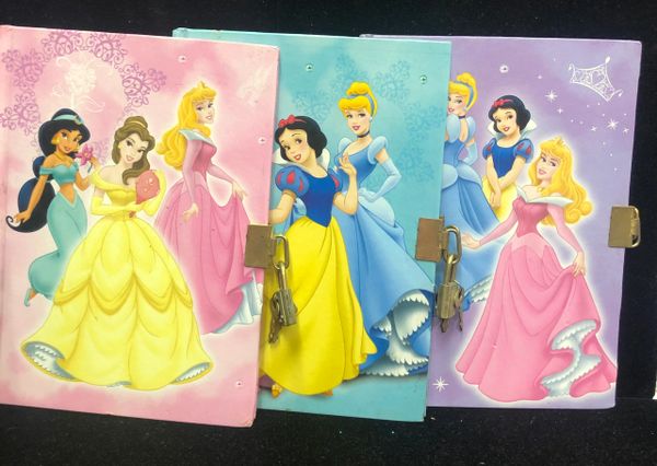 Disney Princesses Diary with Lock Writing Journal, Notebook 7in