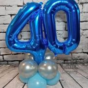 40th Birthday Blue Megaloon Foil Number Balloons, 34in