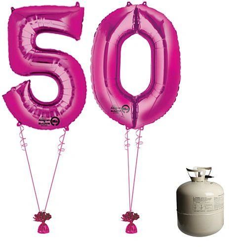 50th Birthday Pink Megaloon Foil Number Balloons, 34in