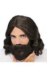 *Black Wig and Fake Beard, Men's - Biblical - Halloween Sale