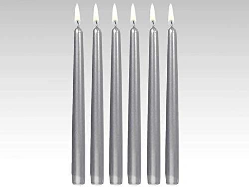 BOGO SALE - Silver Taper Candles, 5in - 12ct - 25th Anniversary - Birthday Celebration - Wedding - Bar Mitzvah - Bat Mitzvah