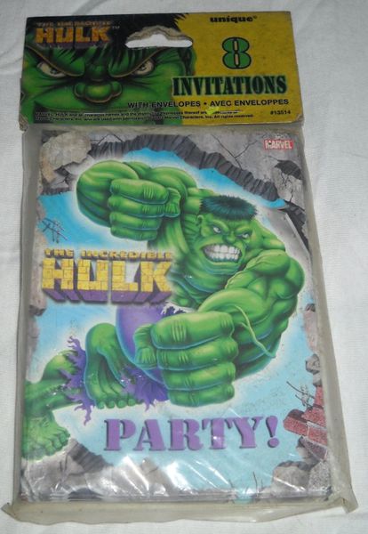 *Rare Incredible Hulk Party Invitations, 8ct