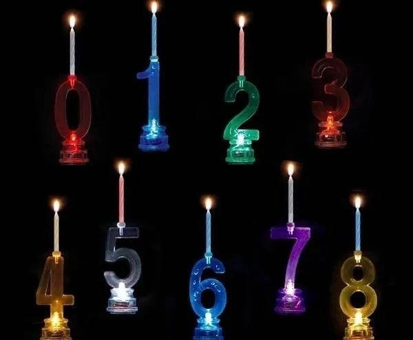 Flashing Number Cake Topper with Candles