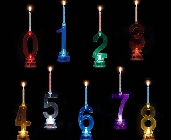 *Flashing Number Cake Topper with Candles