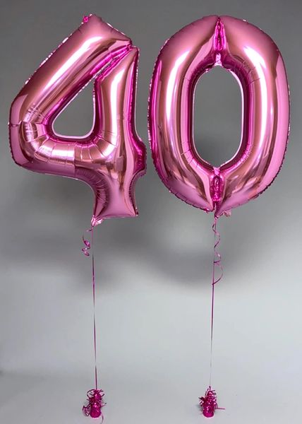 40th Birthday Pink Megaloon Foil Number Balloons, 34in