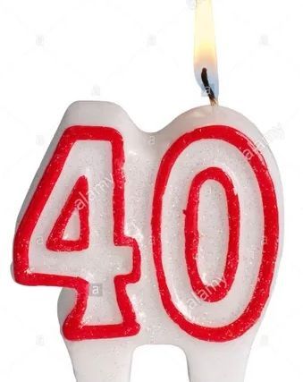 40th Glitter Birthday Candle Cake Topper