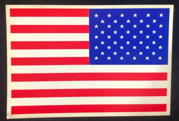 American Flag Vinyl Window Stickers, 2 Decals, Adhesive Backed - 8 3/4 x6in