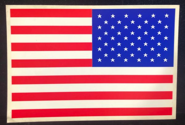 *American Flag Vinyl Window Stickers, 2 Decals, Adhesive Backed - 8 3/4 x6in