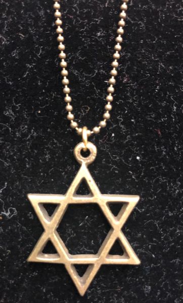 *Star of David Charm on Beaded Necklace - Costume Jewelry - Judaica
