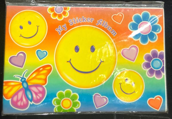 Smiley Face Sticker Album, Rainbow - 8.5x5.5in