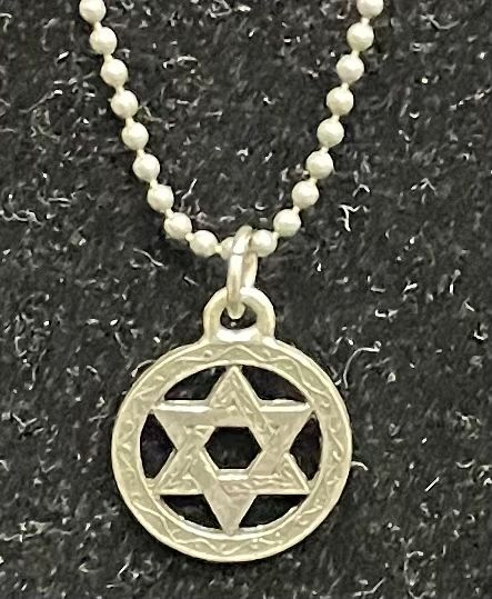*Star of David Charm on Beaded Necklace - Costume Jewelry - Judaica