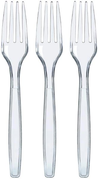 BOGO SALE - Clear Plastic Forks, 24ct - Party Utensils